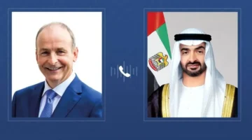 محمد بن زايد ورئيس وزراء إيرلندا يناقشان تداعيات التطورات العسكرية